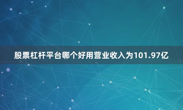 股票杠杆平台哪个好用营业收入为101.97亿