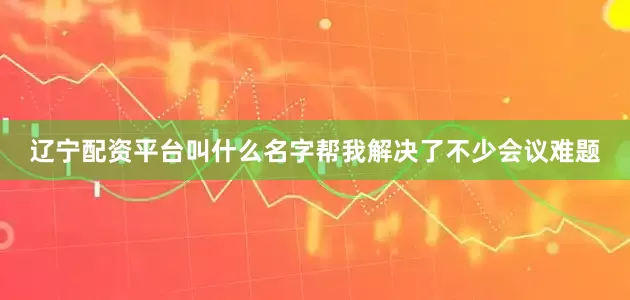 辽宁配资平台叫什么名字帮我解决了不少会议难题